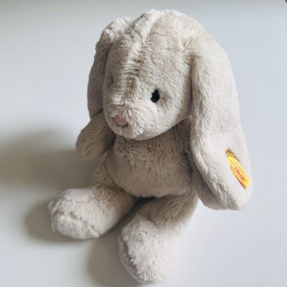 Steiff Hoppie Rabbit Bunny 10” Plush Toy Gray German Stuffed Lovey Doll 080470 - Picture 1 of 8